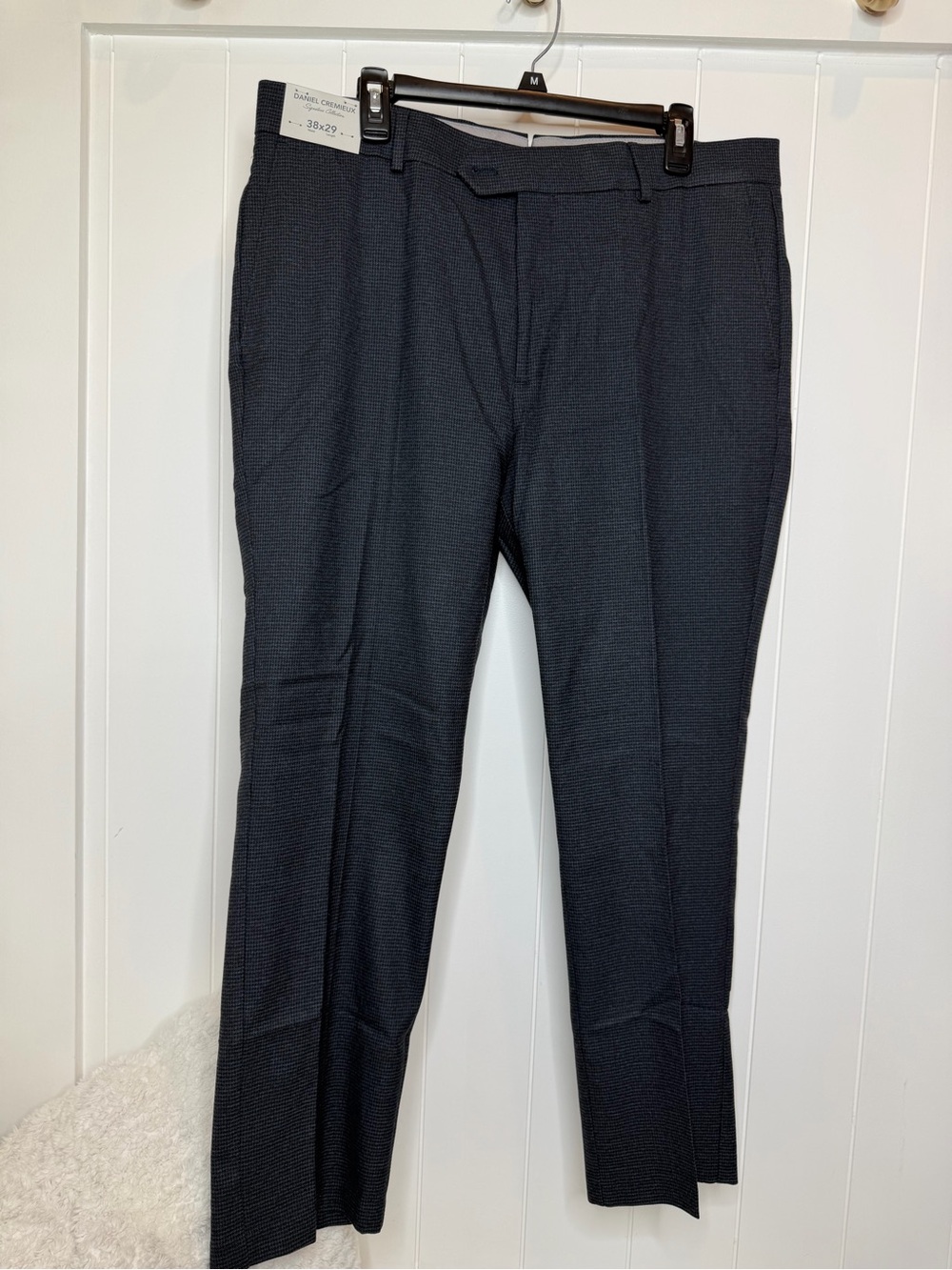Daniel Cremieux Men's Dark Navy Textured Dress Pants